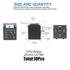 10 Pack 12V 30/40A SPDT Relays – Versatile Automotive & Boat Solutions