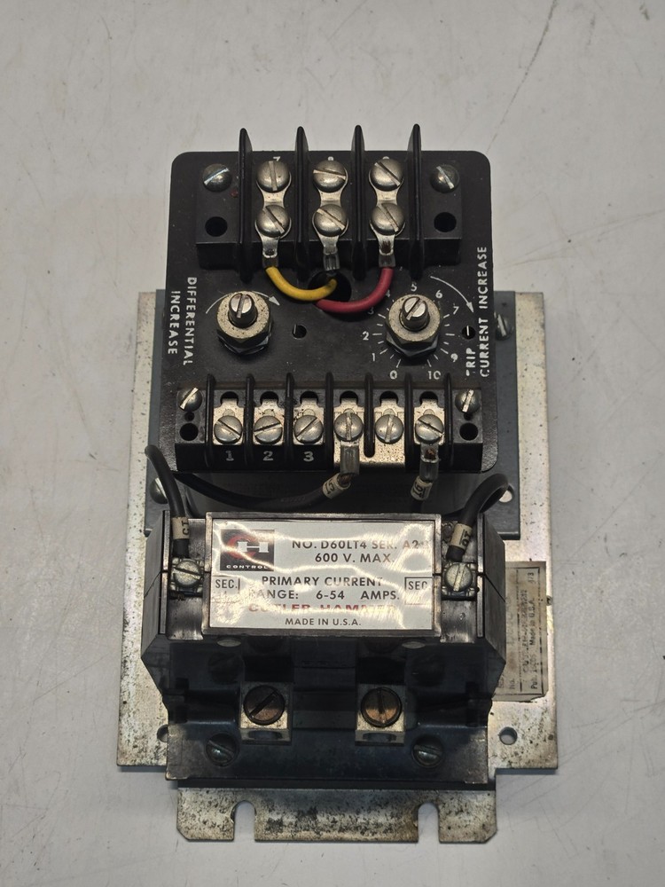 Cutler-Hammer Current Relay, D60LA0, 10 – 90A, 600V c12r
