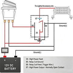 2Pcs 40/30 Amp Waterproof Relay Switch 12AWG Harness Set with Built-In Diode- 12