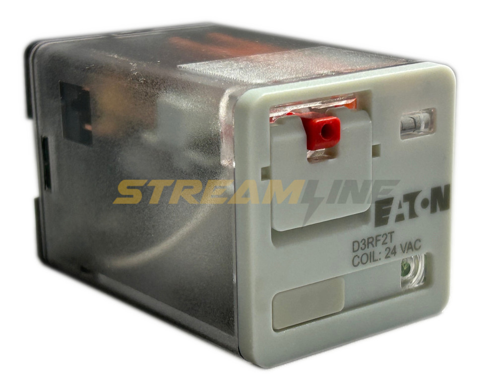 Eaton D3RF2T Ice Cube Relay, 10 Amp, 24 Vac Coil, 8-Pin Octal Base, DPDT