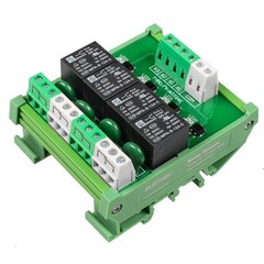 4 Channel 1 SPDT Relay Module Board DIN Rail Mount 24V DC/AC FY-T734C-D24