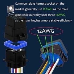 5-PIN SPDT Car Marine Relay – Automotive Waterproof with Harness Set, 12V 40/30A