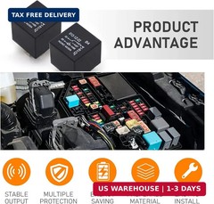 4 PCS 40A Automotive Relays, 5 Pin Relay, 12V Waterproof Car Auto Relay Switch,