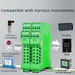Analog Signal Isolator 4-20mA 0-5V 0-10V DC Voltage Current Transmitter 24V 1/2