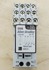 Allen Bradley 120VAC 4-pole Double Throw Relay 700-HC14A1 w/ 700-HN104 Base