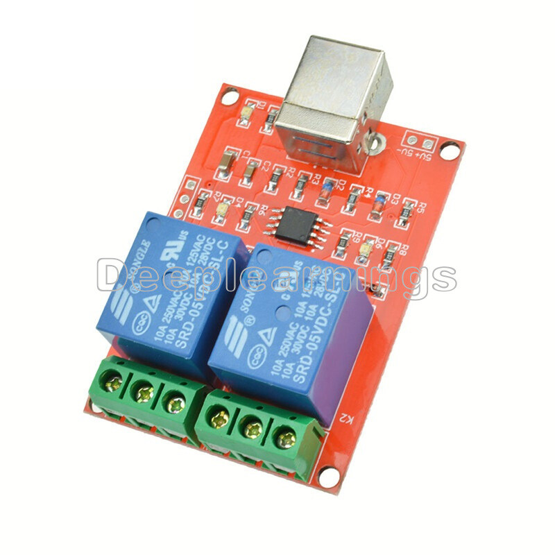 5V USB Relay 2 Channel Programmable Computer Control For Smart Home Control