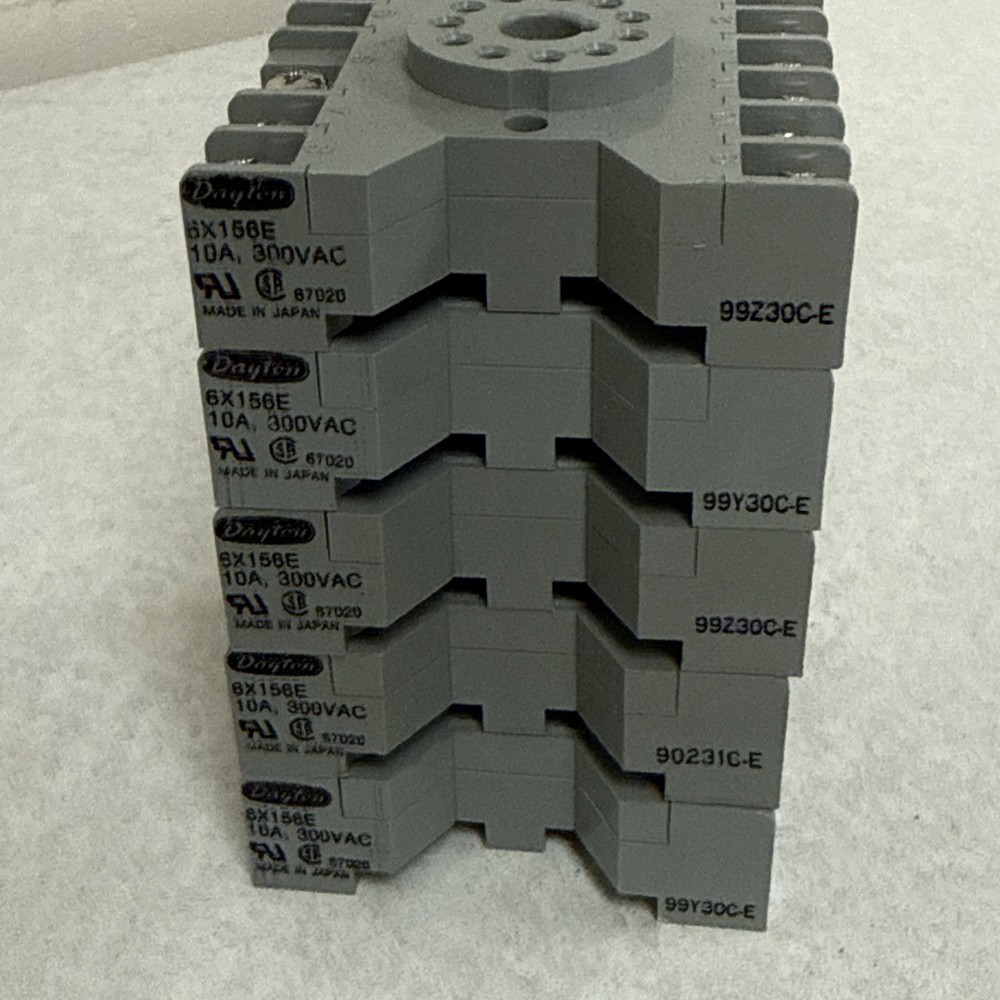 5 Dayton Relay Socket Bases 6X156E 10A 300Vac