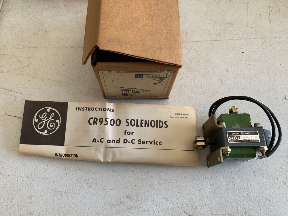 One (1) General Electric 9500A104A2A Industrial Solenoid 115V Coil, NOS