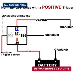 1 Pack 40/30 AMP 12V DC Waterproof Relay Kit with Heavy-Duty Pigtail, 5-PIN SPDT