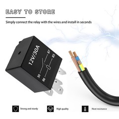 4-Pack 4 Pin 12V 30A Heavy Duty Stable Relay Replacement for Motor Automotive, M
