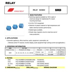 SRD – 3V 5V 6V 9V 12V 24V 48V DC Various Mini Power Relays 4-Pin 5-Pin Relay