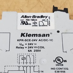 Klemsan KPR-SCE-24V AC/DC-1C Relay, 24V Coil, 6A, 250V – USED