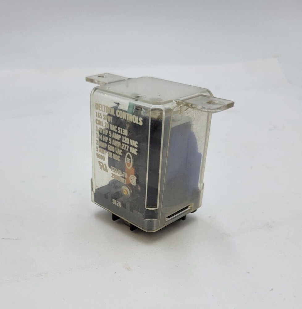 Deltrol Controls 165 SPDT 23145-70 Plug-In Relay 1/8HP 120 Volt 5 Amp Coil 24VAC
