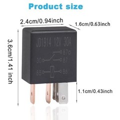 12V 10A 20A 30A 5-Pin Automotive Micro Relay, 2-Piece Replac Size: 5pin (2pcs)