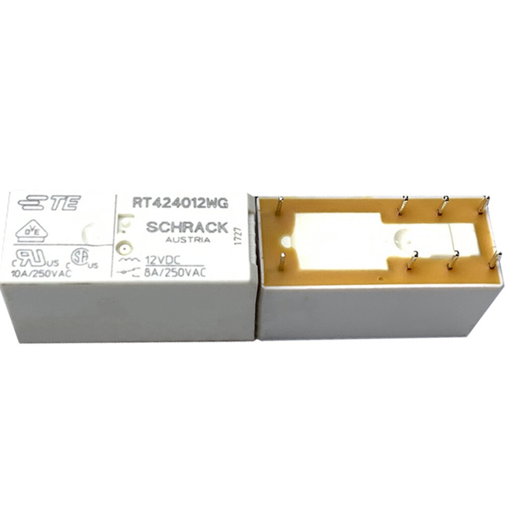 2Pcs TYCO RT424012WG 12VDC Power Relay 8A 250VAC 8Pins