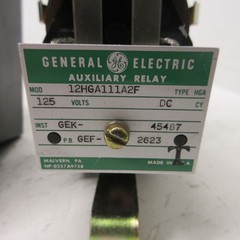 General Electric GE 12HGA111A2F Auxiliary Relay Type HGA 125VDC P.B GEF-2623
