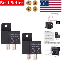 Vehicle Relay 12V 40A SPST 4 Pin High Current Durable Electrical Component Set 2