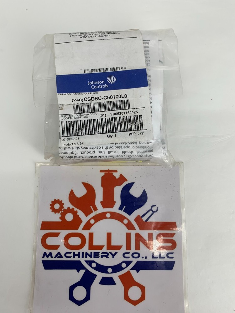 Johnson Controls CSDSC-C50100L0 Current Sensing Relay Split Core 24V