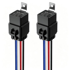 2Pcs 40/30 Amp Waterproof Relay Switch 12AWG Harness Set with Built-In Diode- 12