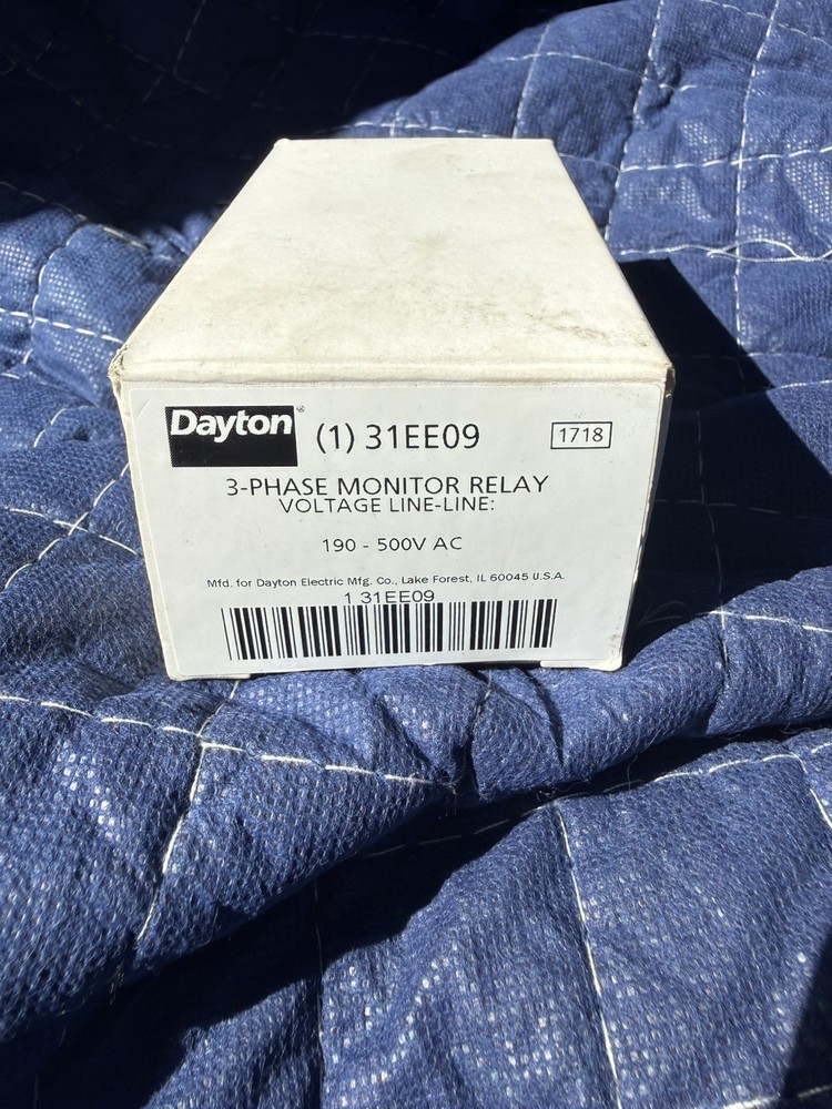 Dayton 3 Phase Monitor Relay,SPDT,500VAC,8 Pin PMPU-FA8B18 Dayton PMPU-FA8B18