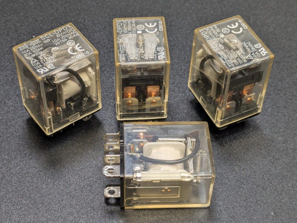 Lot of 4 – Song Chuan SCL-DPDT 6VDC Coil – 8-Pin Relay