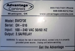 Advantage SWCF3E Industrial Controller Module 100-240VAC 2.5A Relay Output– Used