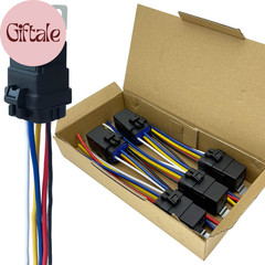5 Pack 40/30 AMP 12V DC Waterproof Relay Kit with Heavy-Duty Pigtail, 5-PIN SPDT