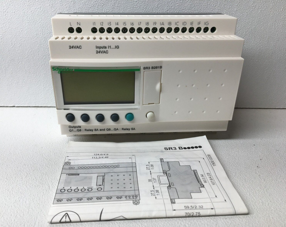 New! Telemecanique SR3 B261B Smart Relay with Clock (#60119)