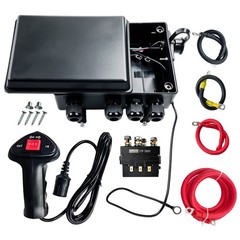 12V 8000lb Winch Solenoid Contactor Relay kit w/Control Box 4 Pre-Wired Cables