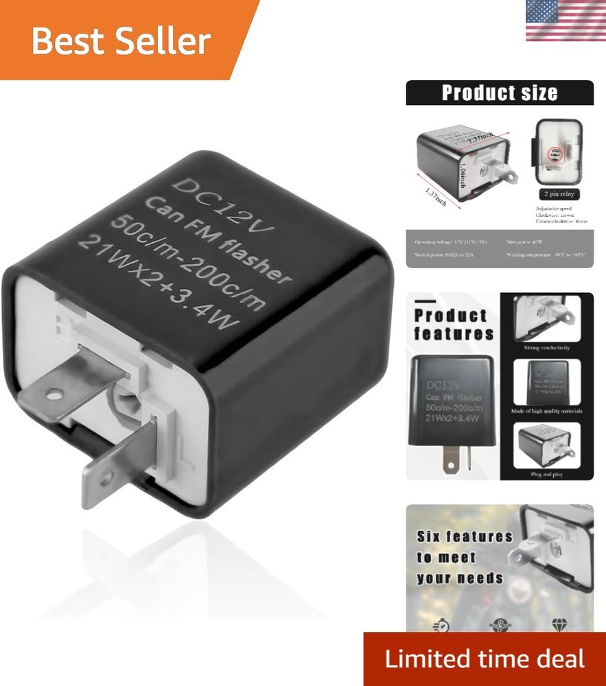 Adjustable 2-Pin LED Flasher Relay for Cars & Motorcycles – Fix Hyper Flashing