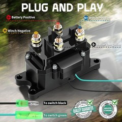 12V 250A Winch Solenoid Relay Contactor with 6 Protecting Caps for ATV UTV 20…