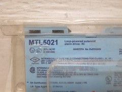 NEW Measurement Technology MTL5021 Loop Powered Solenoid Alarm Driver Barrier