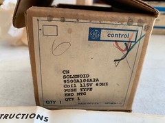 One (1) General Electric 9500A104A2A Industrial Solenoid 115V Coil, NOS
