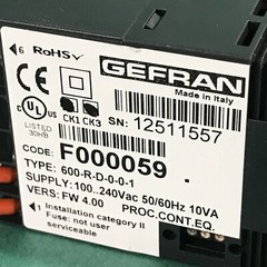 GEFRAN 600-R-D-0-0-1 Relay 100-240 VAC 50/60Hz 10VA TEMPERATURE PID CONTROLLER