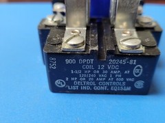 (1PC) 20245-81 DELTROL Power Relay 12VDC DPDT 30Amps Base Mount Screw Terminals