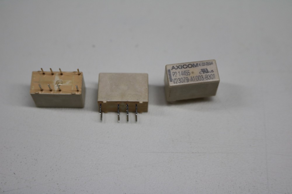 3x Axicom V23079-A1003-B301 Low Signal Relays PCB 2A 12VDC DPDT