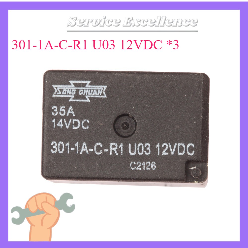 3PCS Relay 301-1A-C-R1-U03 12VDC Automotive Relay 35A 4Pins Fast Shipping