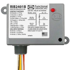 Functional Devices RIB2401B Power Relay 20 Amp SPDT 24 Vac/dc/120 Vac Coil