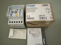 Hager HR522 ELR Earth Leakage Relay 230V 0.03–10A Time Delay 50% Led Test HR 522