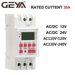GEYA Programmable Digital LCD Timer Weekly Electronic Switch 30A AC/DC 12-240V