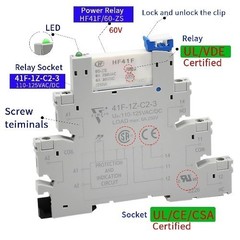 Electromagnetic Relay 60V DC AC SPDT Converting 110V Through Socket 6A LED