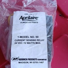Aprilaire Model No. 50 Current Sensing Relay 24VAC 12W Humidifier Part