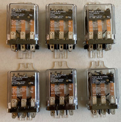 Lot of 6, Potter & Brumfield 3PDT Relays P/N KUP-14D55-24 (24-volt DC coil)