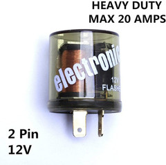 2-Pin Electric Flasher Relay, 12V Heavy Duty 2 Pin Compatible Automobile Motorcy