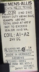 NEW SIEMENS RCJ22R Control Relay – 24VDC 480VAC Max 10 Amps