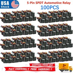 100PCS NEW 5-PIN 40/30 AMP 12V DC Waterproof Automotive SPDT Relay Kit