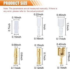 320PCS Brass Bullet Connectors Kit with Insulation Sleeve, 3.9mm and 3.5mm Male