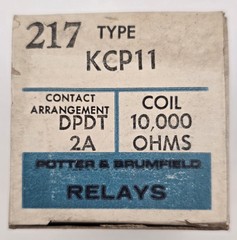 Potter and Brumfield KCP11 Relay DPDT 10,000 Ohms 2A Made In USA NOS
