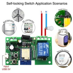 Tuya Smart Wifi switch module USB 5V AC/DC 7-32V and RF433 remote control