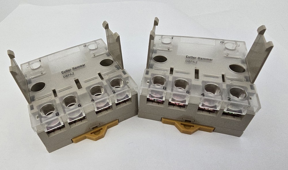 2PC Cutler Hammer D8PA2 Screw Terminal DIN Rail Adapter for D8 1 or 2 Pole Relay